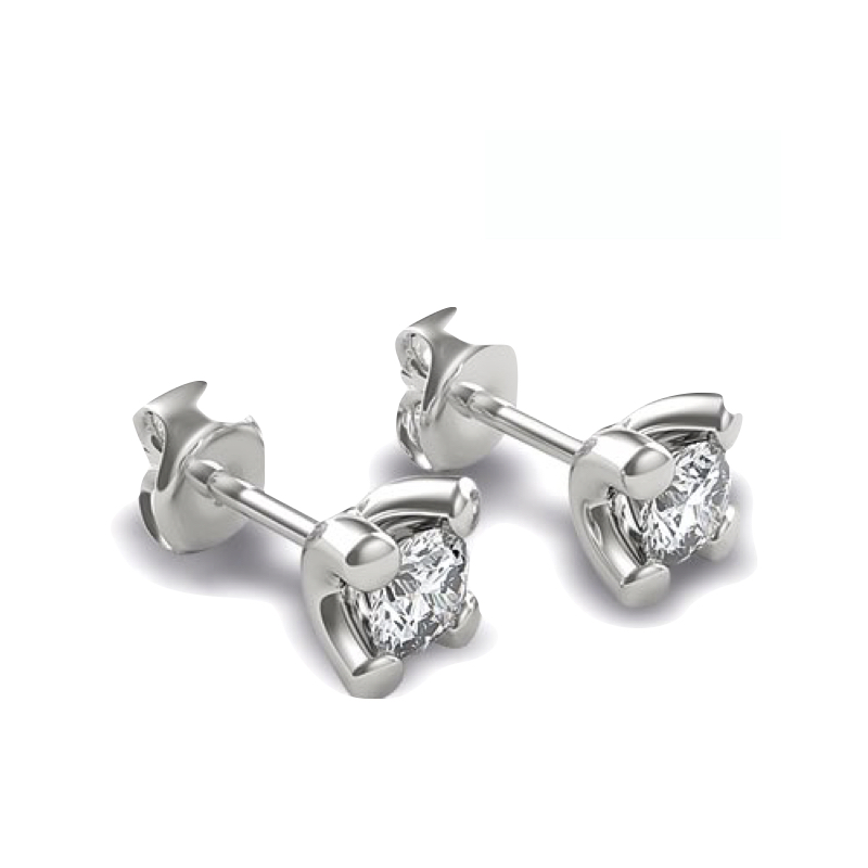 orecchini punto luce con diamanti in oro bianco