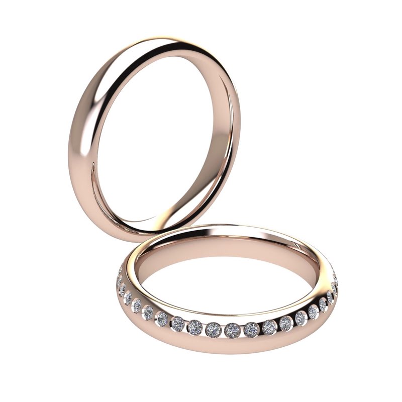 coppia di fedi nuziali torinogioielli mi&ti oro rosa