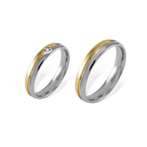 fede nuziale bicolore con diamante