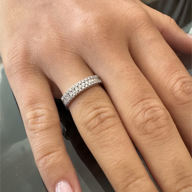 anello artigianale fedina 3 file di diamanti