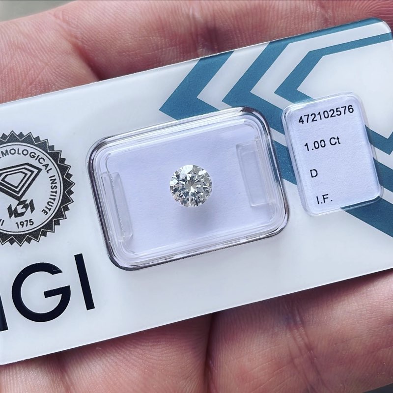 Diamante da 1 carato D IF blisterato certificato igi